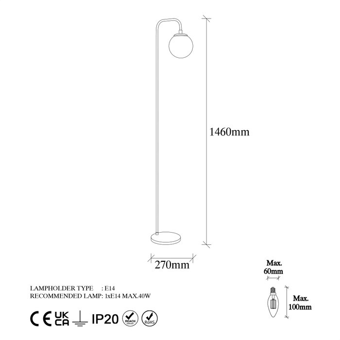 Opviq Lámpara de pie Viran - 10960 Negro Opviq Lámpara de pie Viran - 10960 Negro
